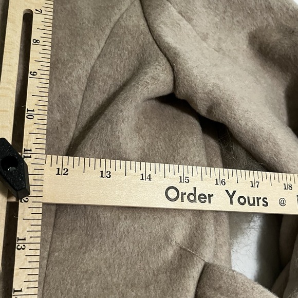 Marciano By Guess Wool Blend Coat Womens Size 2 Tan Camel Faux Fur Trim Belted - Picture 10 of 16